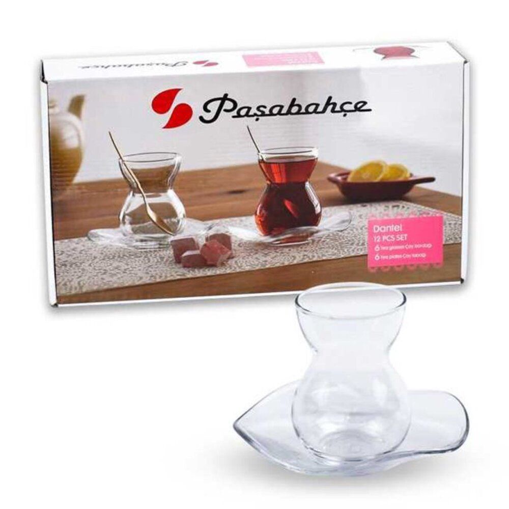 Çay üçün stəkan dəsti No Brand Dantel 6 əd, 140 ml, şüşə, şəffaf — Mallar, Bakı