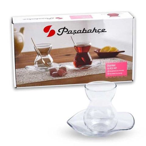 Çay üçün stəkan dəsti No Brand Dantel 6 əd, 140 ml, şüşə, şəffaf — Bakı