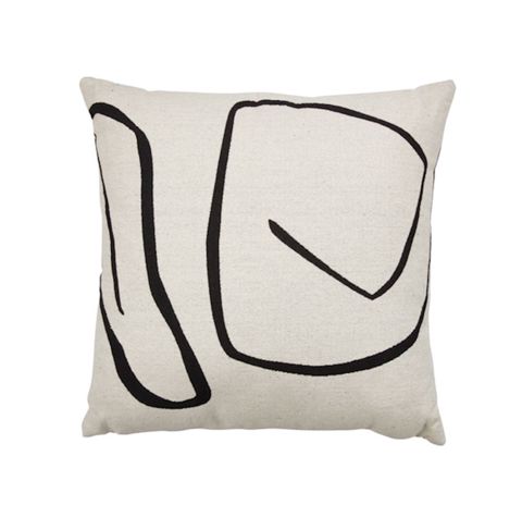 Dekorativ yastıq Jysk Hvitveis 45x45 sm, polyester/pambıq/vizkoz, kətan/qara — Bakı