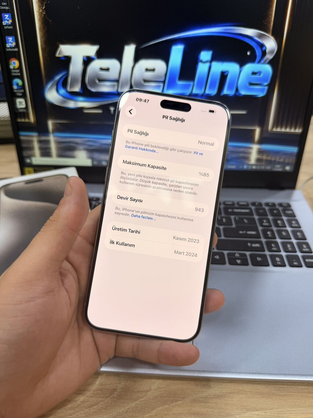 IPhone 15 Pro Max, 256 GB, Natural Titanium, Zəmanət, Kredit, Simsiz şarj — Apple iPhone, Bakı (5)