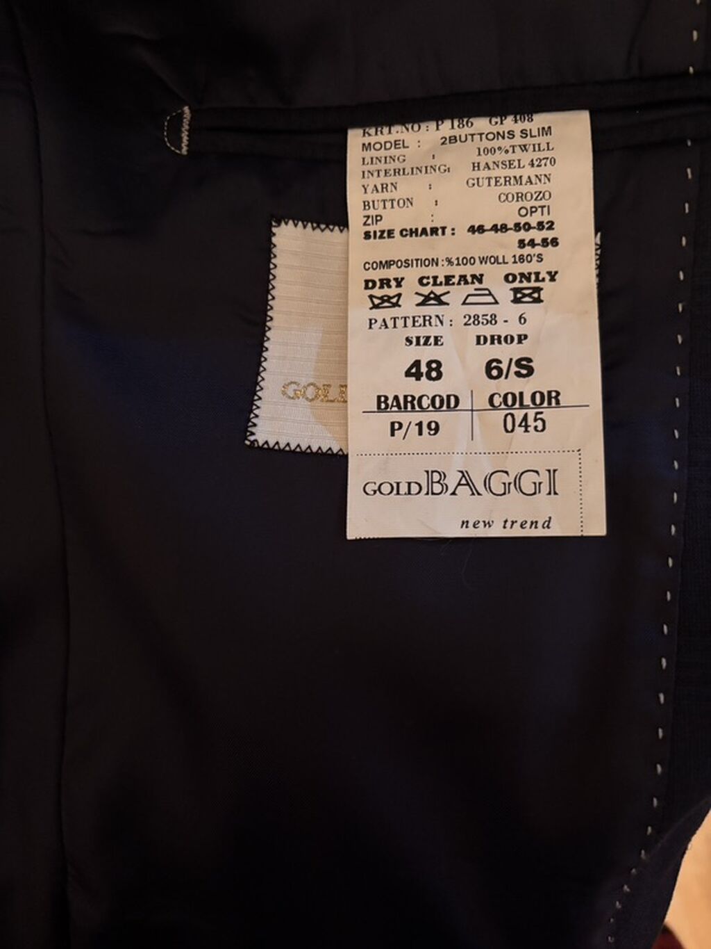 Gold Baggi kişi kostyumu – “2 Buttons Slim” model - Rəng: tünd göy — Kostyum, Xırdalan (5)