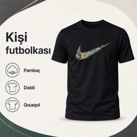 Kişilər üçün futbolka EB_1417, pambıq, qara, ölçü 3XL — Bakı