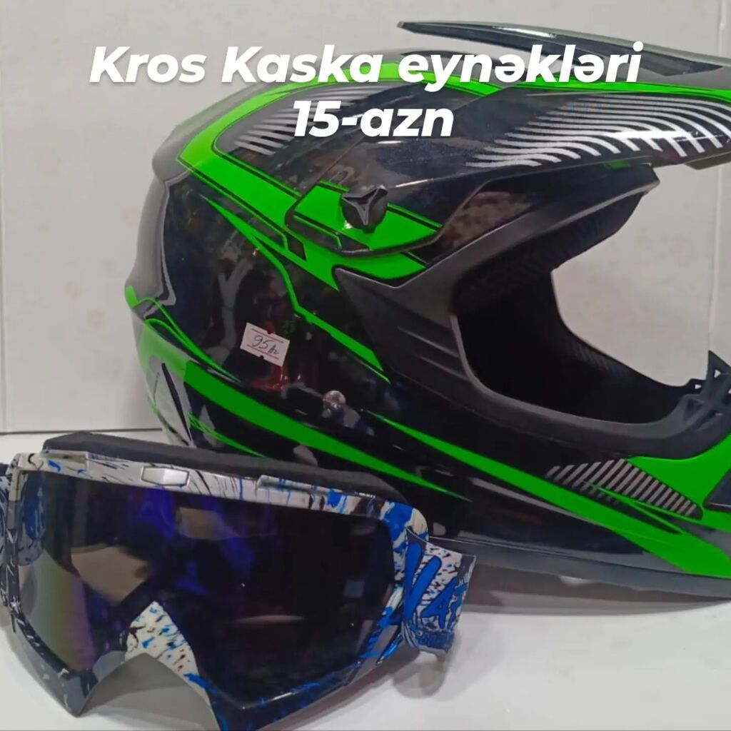 Kros kaska eynəkləri 15-azn Off-road kros tipli qoruyucu eynəklər — Motosiklet geyimi, Bakı (6)