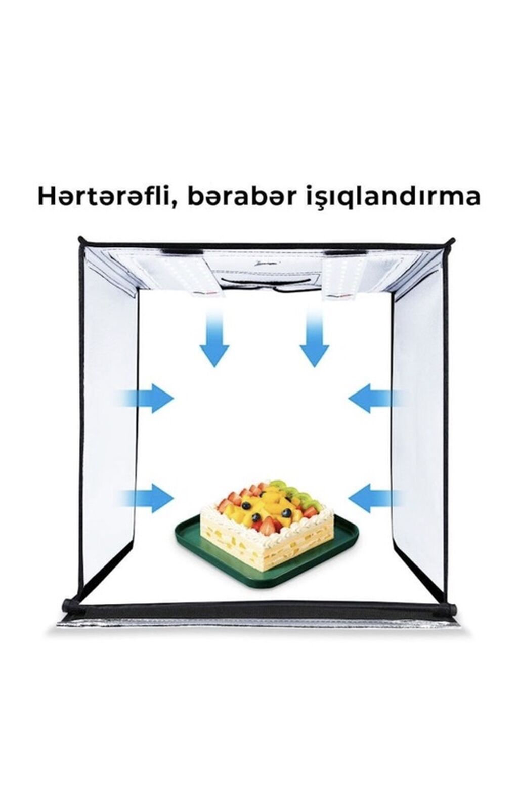 Puluz Foto Light Box – 60×60×60 sm portativ fotoqutu Məhsulunuzun — İşıq avadanlığı və aksesuarlar, Masazır (2)