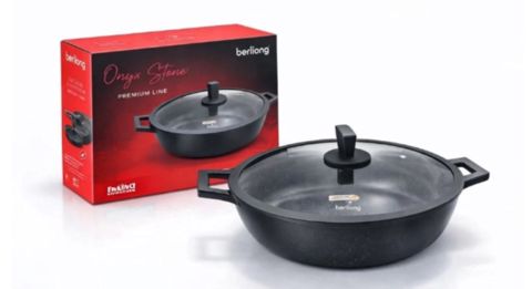 Böyük tava Berllong AA-771925, alüminium, qranit örtük, iki tutacaqlı, qara, 32 sm — Bakı