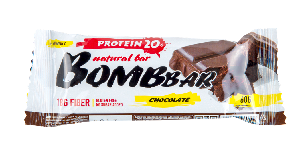 Proteinli baton Bombbar İkiqat şokolad 60q, 12 əd — Mallar, Bakı (2)