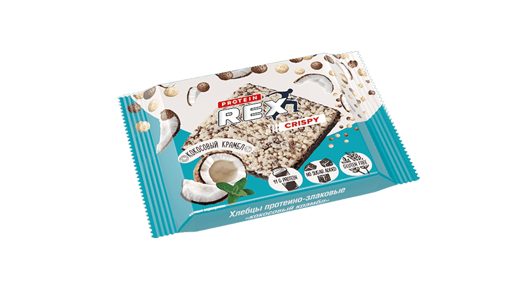 Kökə ProteinRex Crispy 20% protein Hindistan cevizi krambl 55 q — Mallar, Bakı