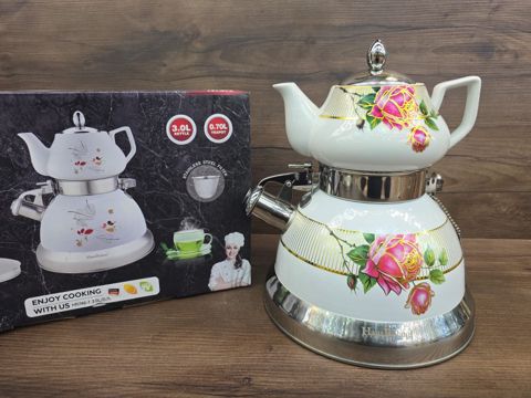 Çaydan dəsti Haus Roland HR746-1, metal/paslanmayan polad, ağ/rəngbərəng, 3000/700 ml — Bakı