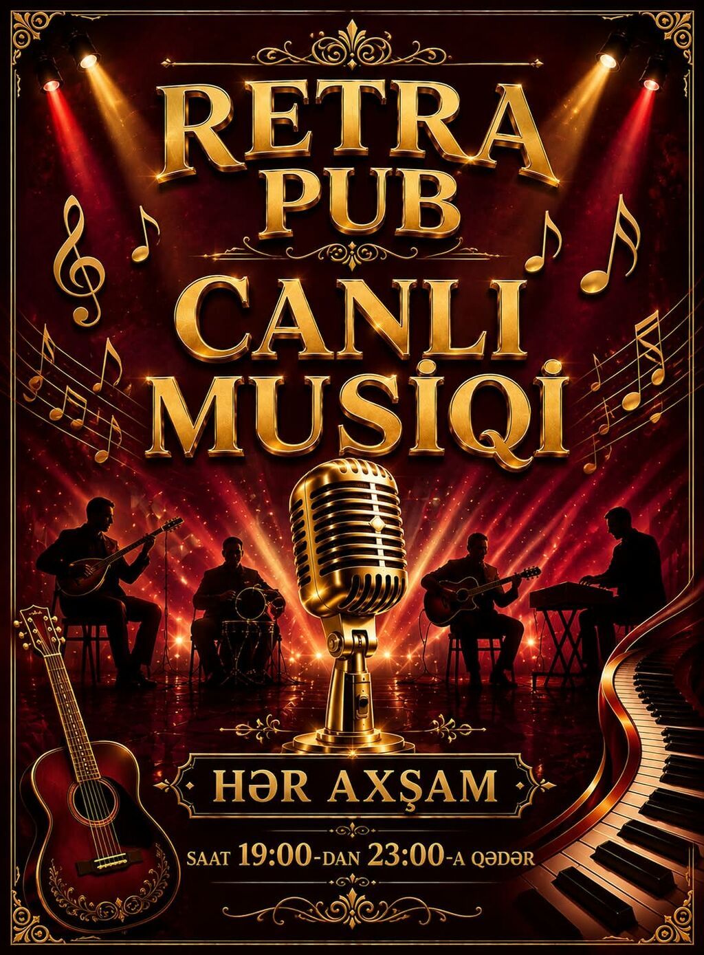 Retra Kafe Pub – canlı musiqi ilə axşamlar Xidmət: - Canlı musiqi — Musiqiçilər, DJ, Masazır