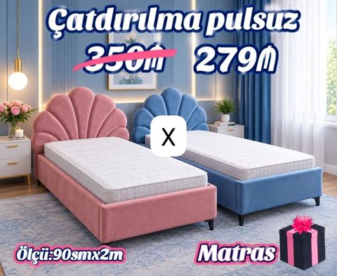 Matras – 90 sm x 2 m - Ölçü: 90 sm x 2 m (tək nəfərlik ölçü) - Rahat — Ucuz serfeli Mebel — Döşəklər