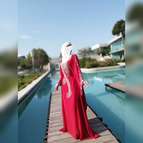 Dini ziyafət donu, qırmızı, şifon, ölçü One size — Bakı