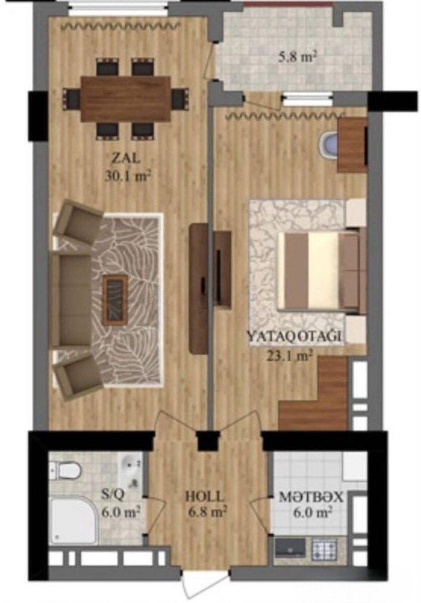 Satılır 2 otaqlı yeni tikili 80 m² — Mənzil, Bakı (3)