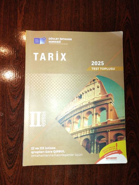 Məhsul: “Tarix 2025 – Test Toplusu” (II hissə) Nəşriyyat: Dövlət — Bakı