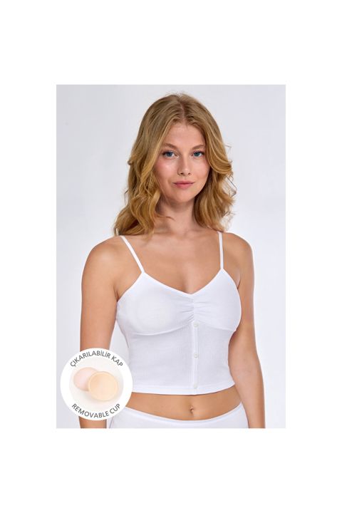 Qadınlar üçün top Berrak 7052, ağ, pambıq, ölçü M — Bakı