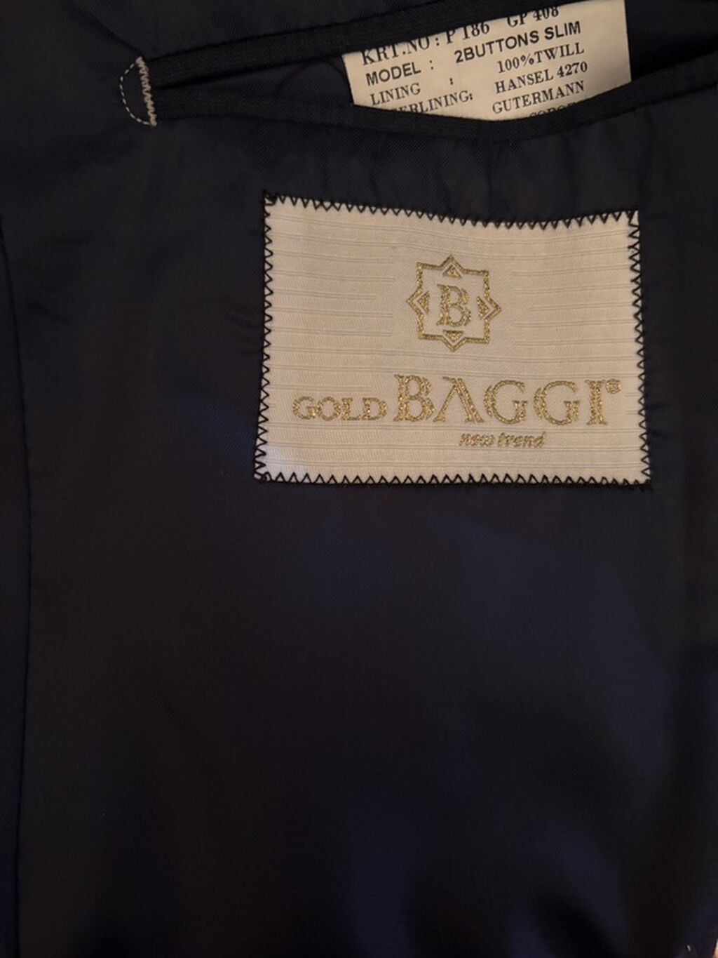 Gold Baggi kişi kostyumu – “2 Buttons Slim” model - Rəng: tünd göy — Kostyum, Xırdalan (4)