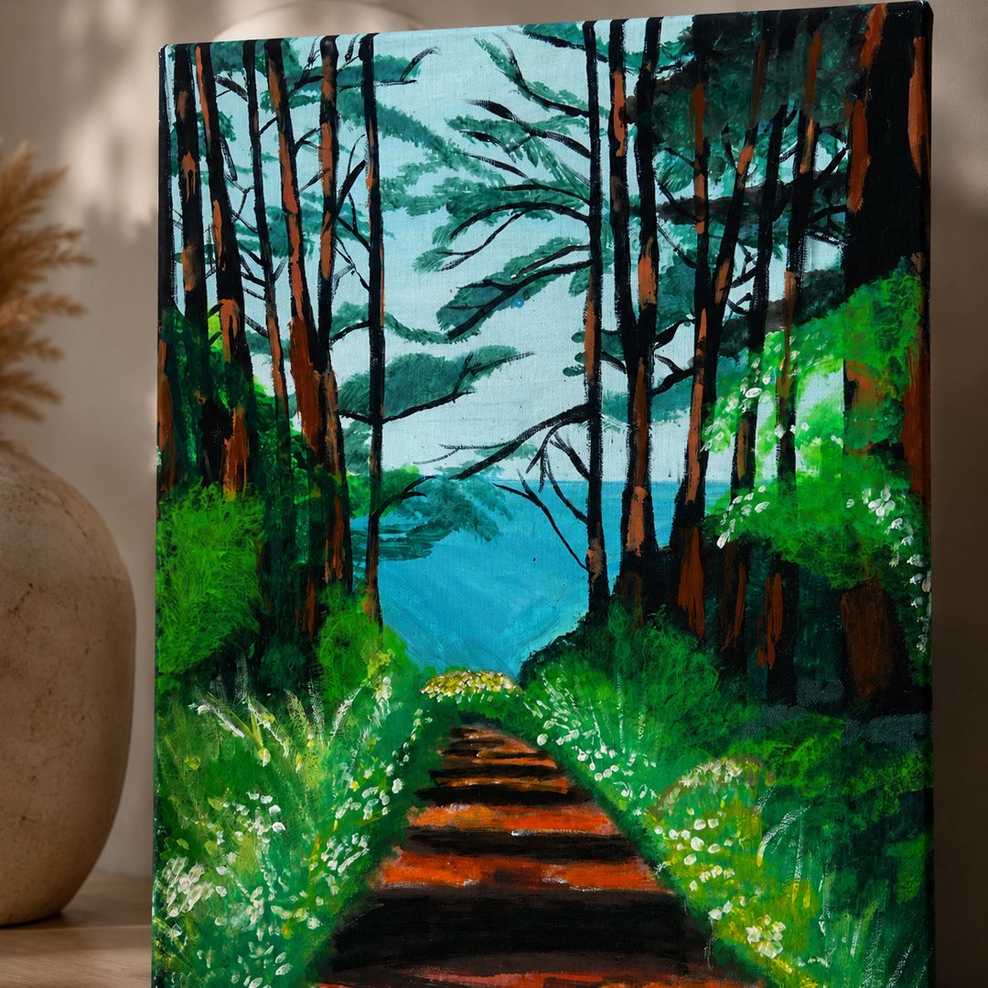 Rəsm Meşə cığırı, kətan, 35x45 sm — Mallar, Bakı (2)