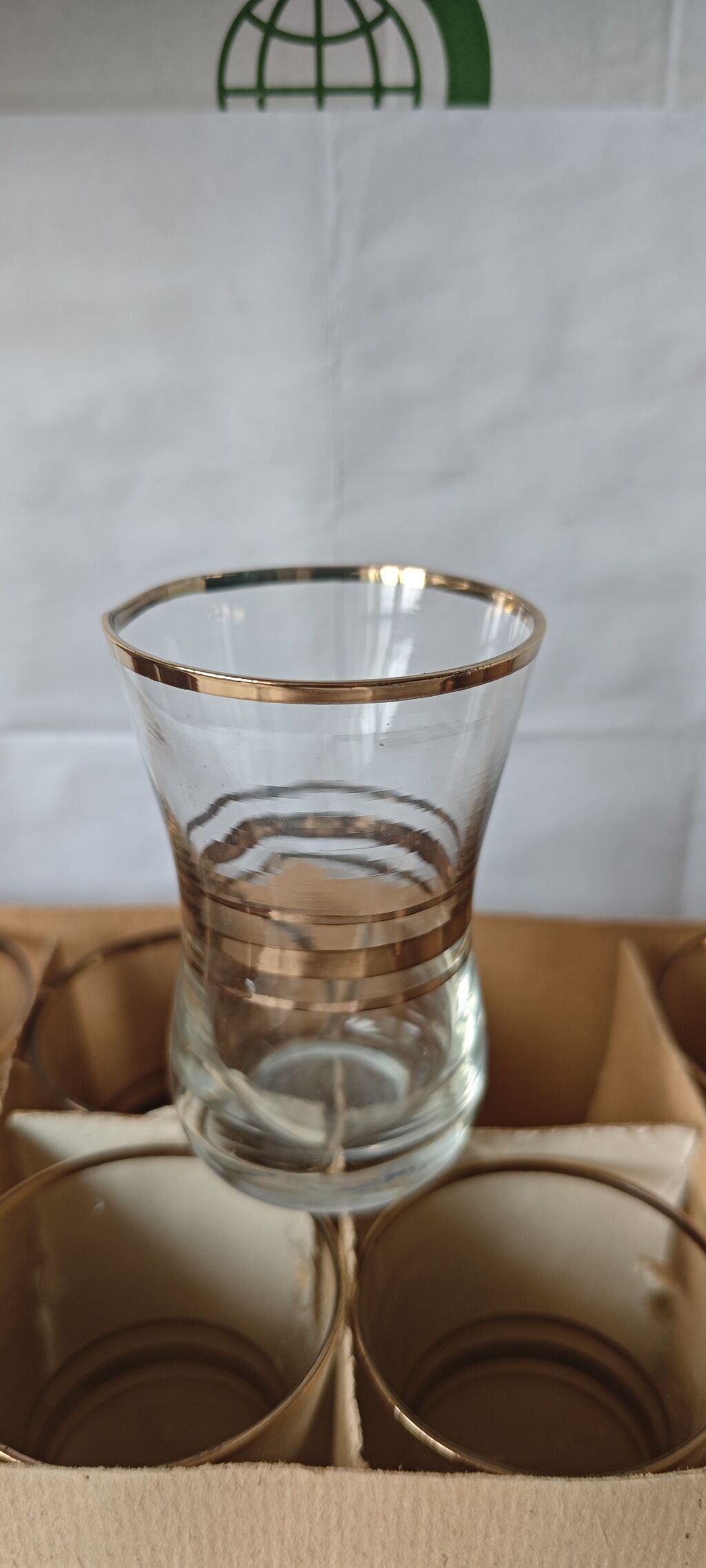 Armudu stəkanlar, rəng - Qızılı, Şüşə, 12 ədədli dəst — Süfrə qabı, Bakı