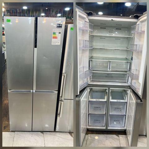 Samsung dördkapılı soyuducu (French Door) – paslanmayan polad korpus — Soyuducu Paltaryuyan televizor vitrinlerin satış mərkəzi