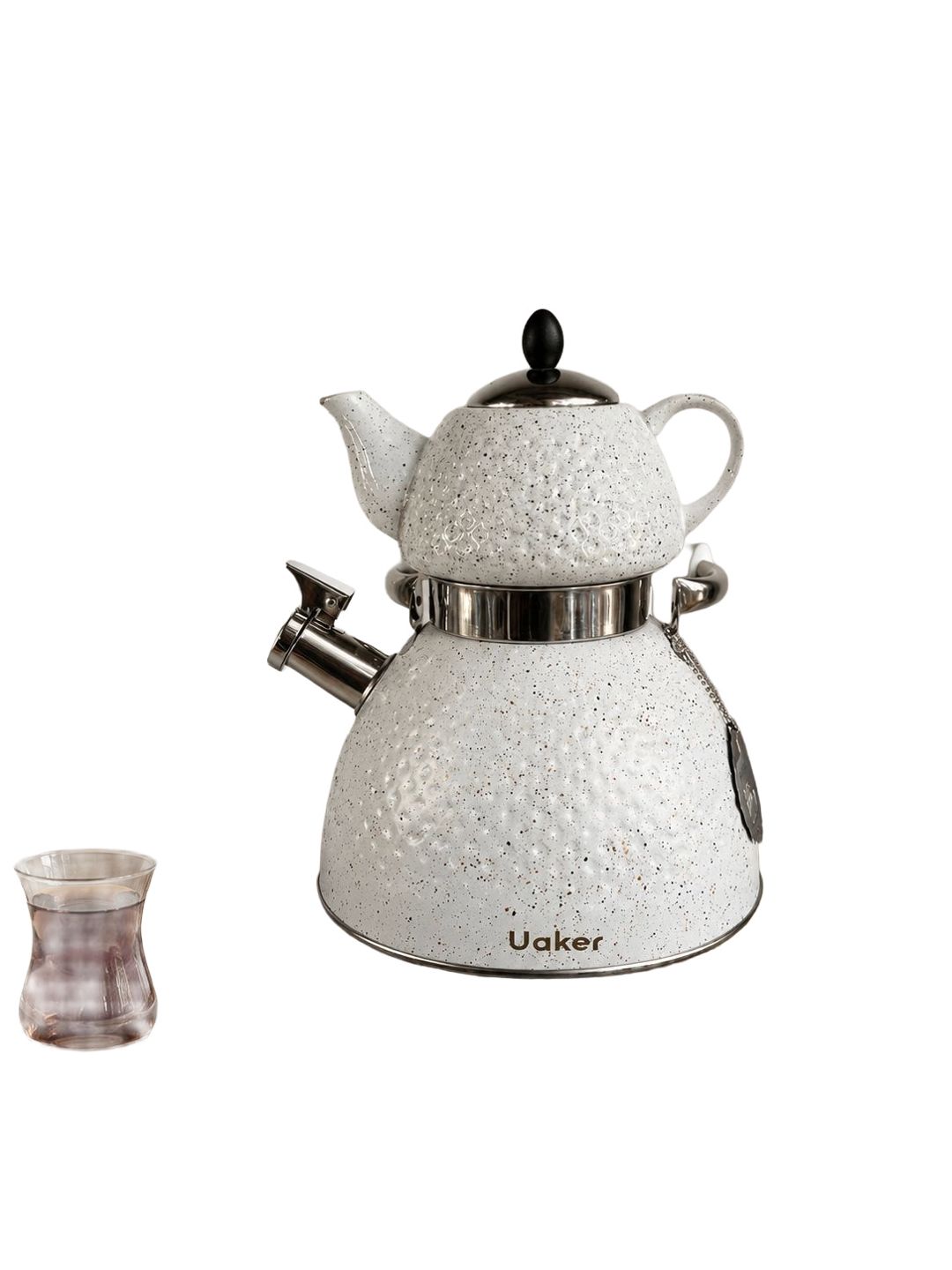 Çaydan dəsti Uaker, paslanmayan polad/qranit, ağ, 700 ml/3000 ml — Mallar, Bakı