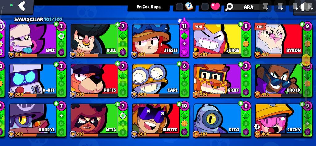 Brawl Stars oyun hesabı - Kupa: 41,049 - Savaşçılar: 101/107 açıq — Şəxsi əşyalar, Bakı (5)