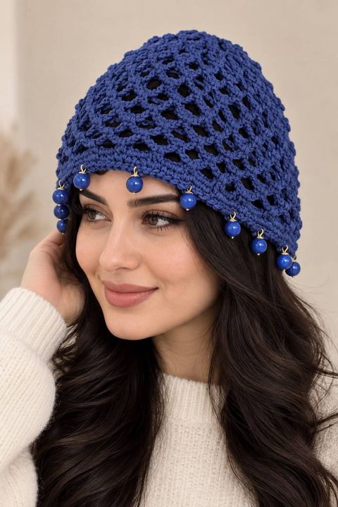 Papaq, tünd göy, poliester, ölçü One size — Bakı