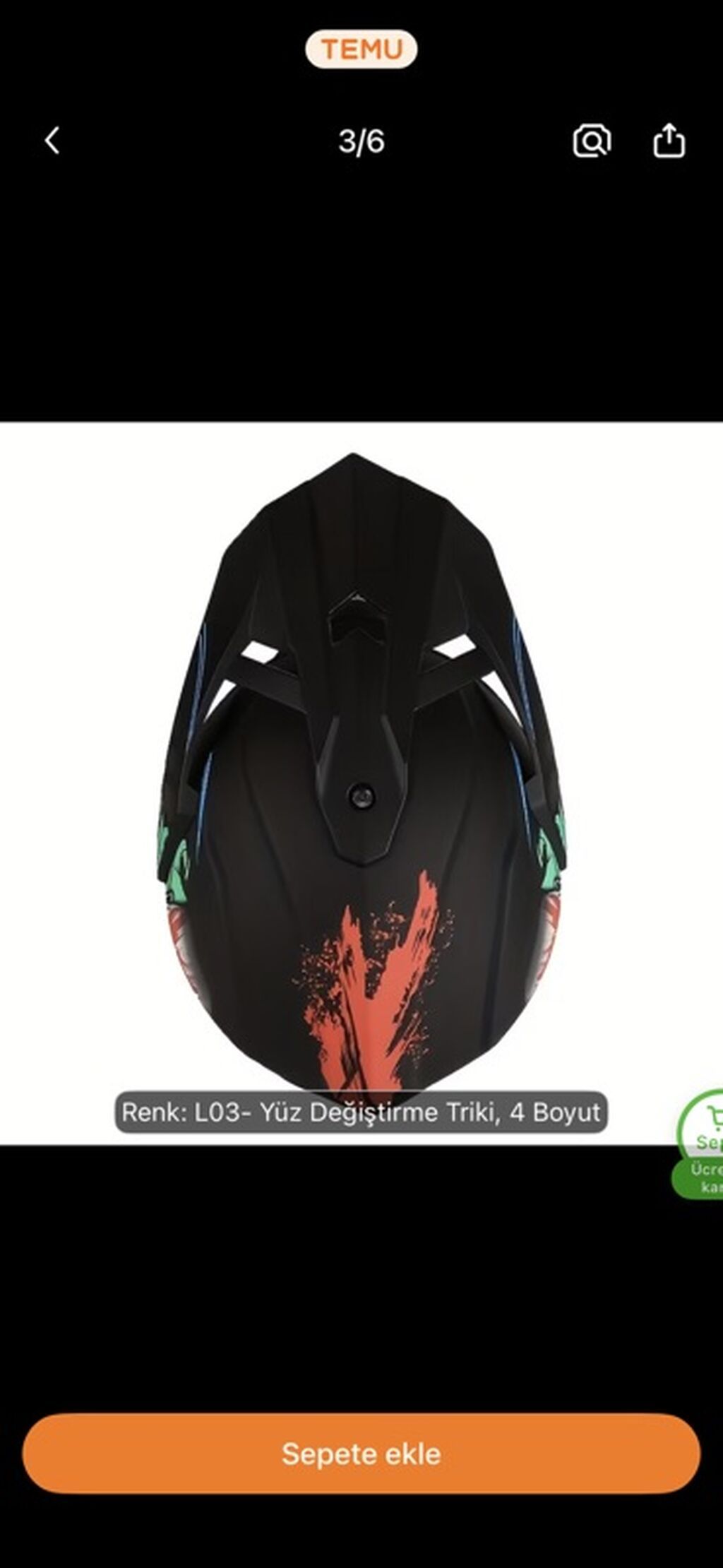 Motokros/Dirt Bike tam üz örtüklü dəbilqə – L03 “Yüz Dəyişdirmə Triki” — Motosiklet geyimi, Sumqayıt (2)