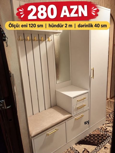 *Dəhliz mebeli – cəmi 280 AZN Ölçü: eni 120 sm hündürlüyü 2 — Bakı