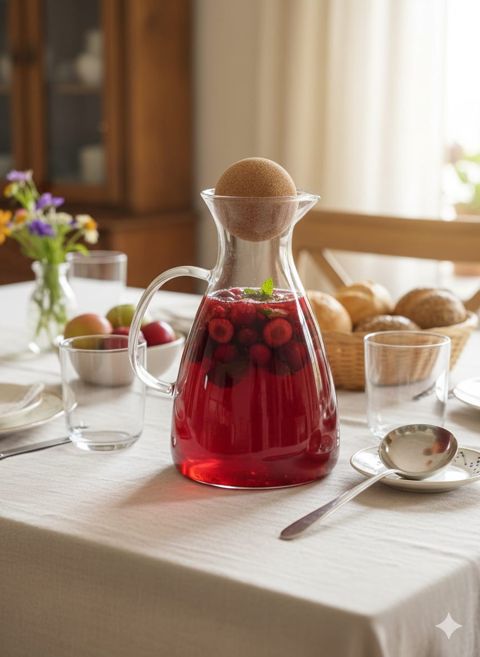 Qrafin NT, şüşə/bambuk, şəffaf, 1000 ml — Bakı