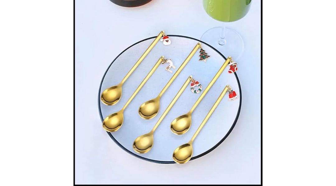 Qaşıq dəsti Yeni il, 6 ədəd, Gold - OHMTM031 — Mallar, Bakı (2)
