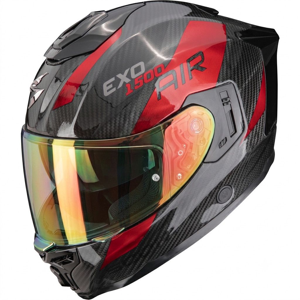 Motosikl dəbilqəsi Scorpion Exo-1500 Carbon Air Platted, karbon lifi, qara-qırmızı, ölçü XXL — Mallar, Bakı
