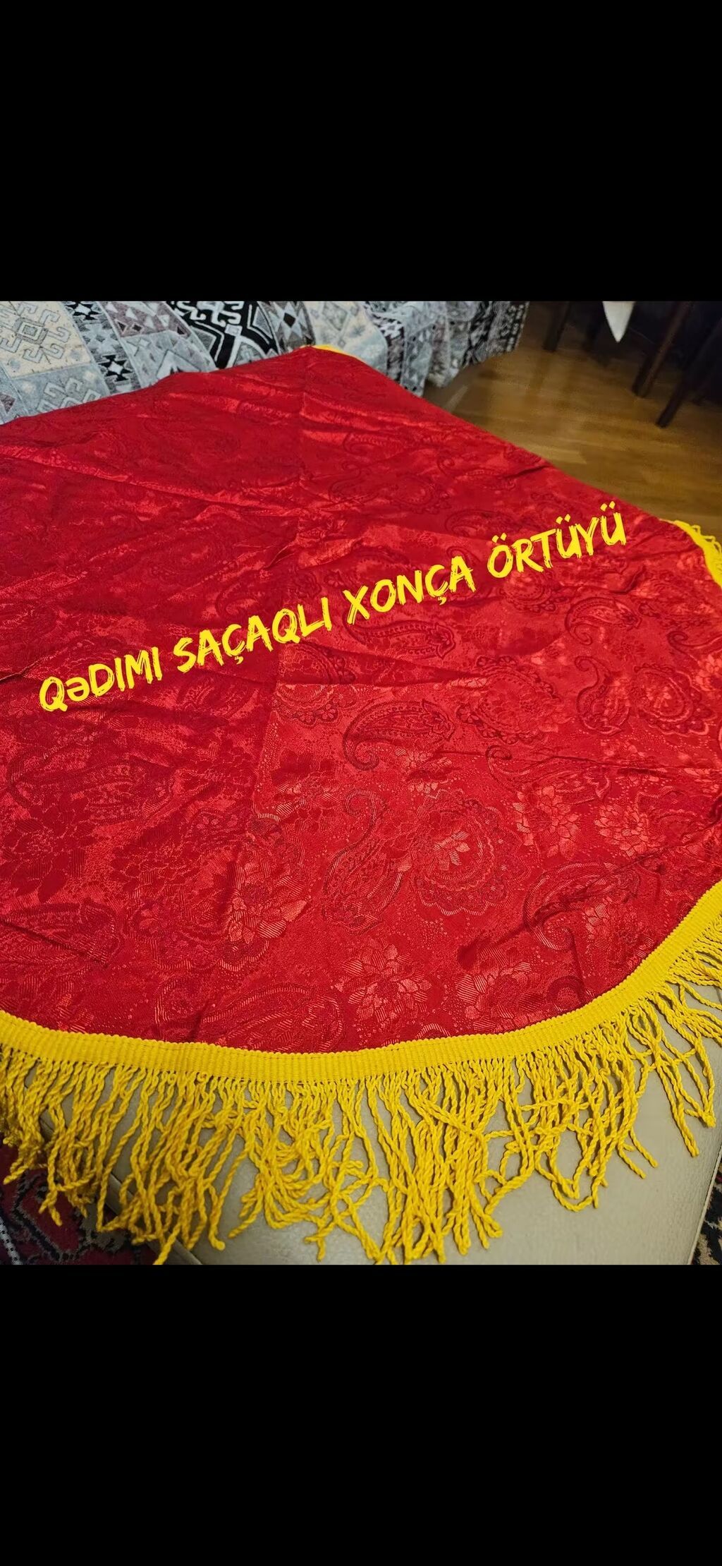 Qədimi saçaqlı xonça örtüyü ve ya süfre — Bayram məmulatı, Masazır (3)