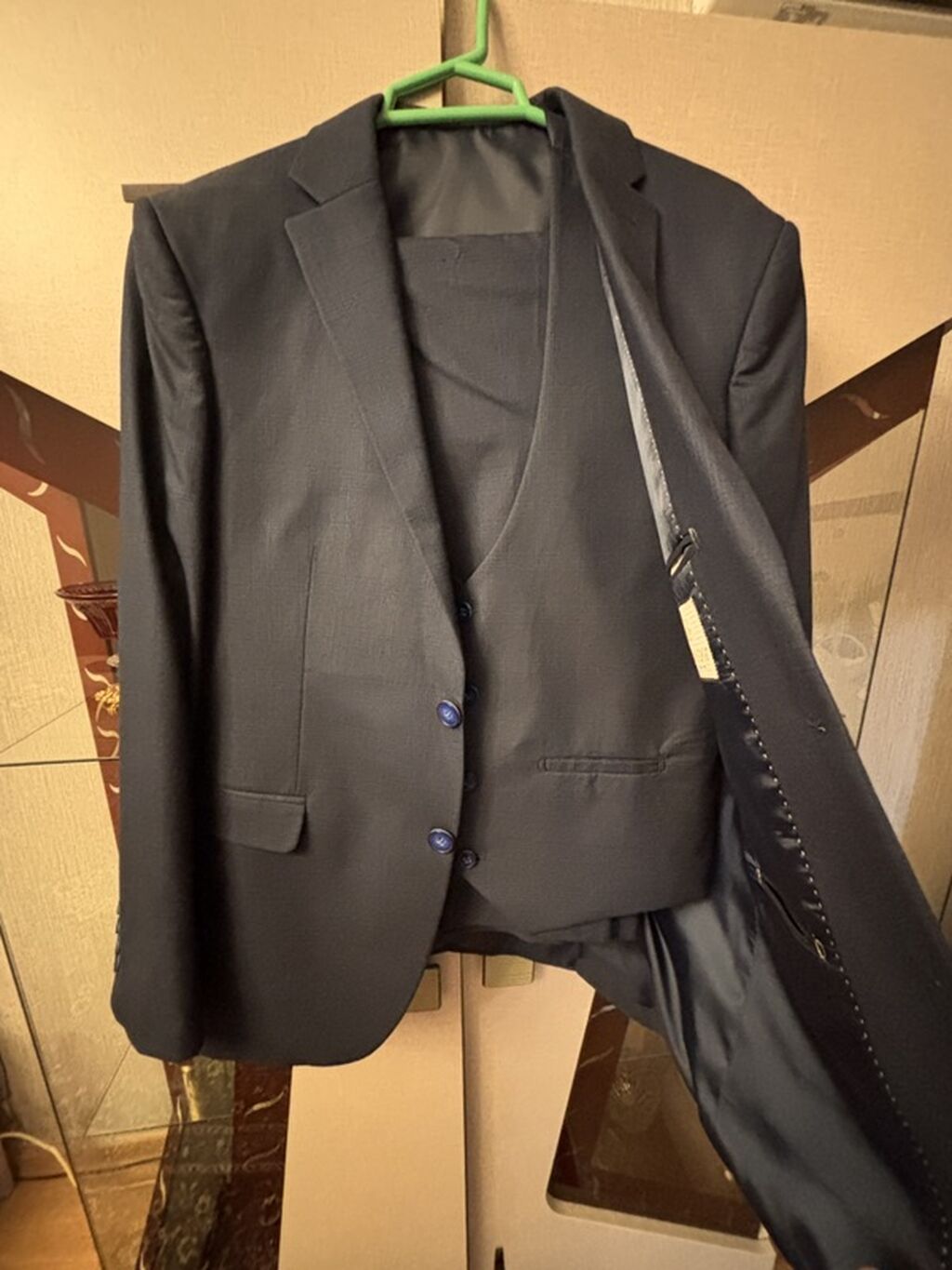 Gold Baggi kişi kostyumu – “2 Buttons Slim” model - Rəng: tünd göy — Kostyum, Xırdalan (3)