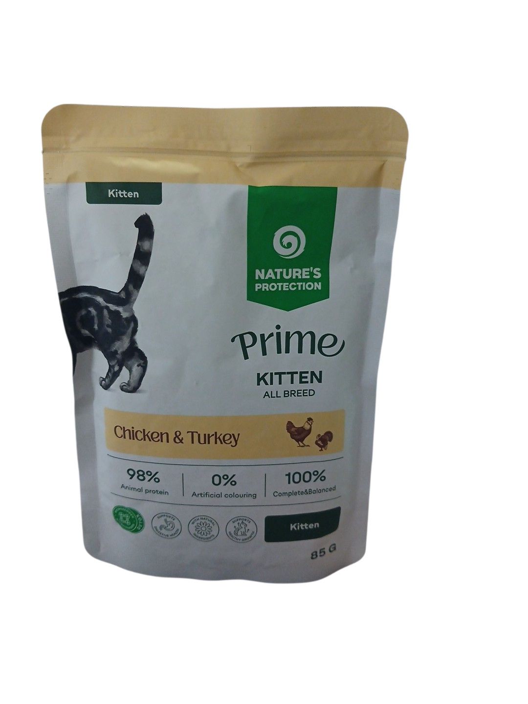 Nəm yem Nature's Protection Prime Kitten Chicken & Turkey, pişik balaları üçün, 85 q — Mallar, Bakı