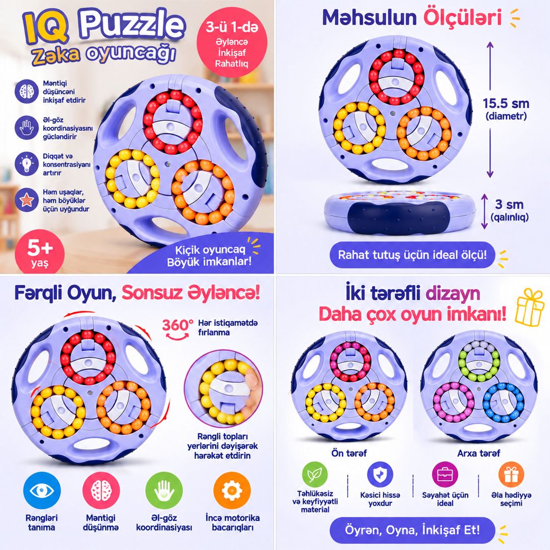 İnkişaf etdirən oyuncaq IQ Puzzle, 5+ — Mallar, Bakı (2)