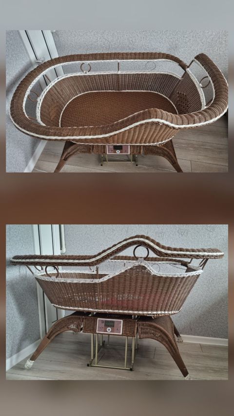 Yellənən uşaq beşiyi - Material: toxuma (rattan üslubunda), möhkəm — Sumqayıt