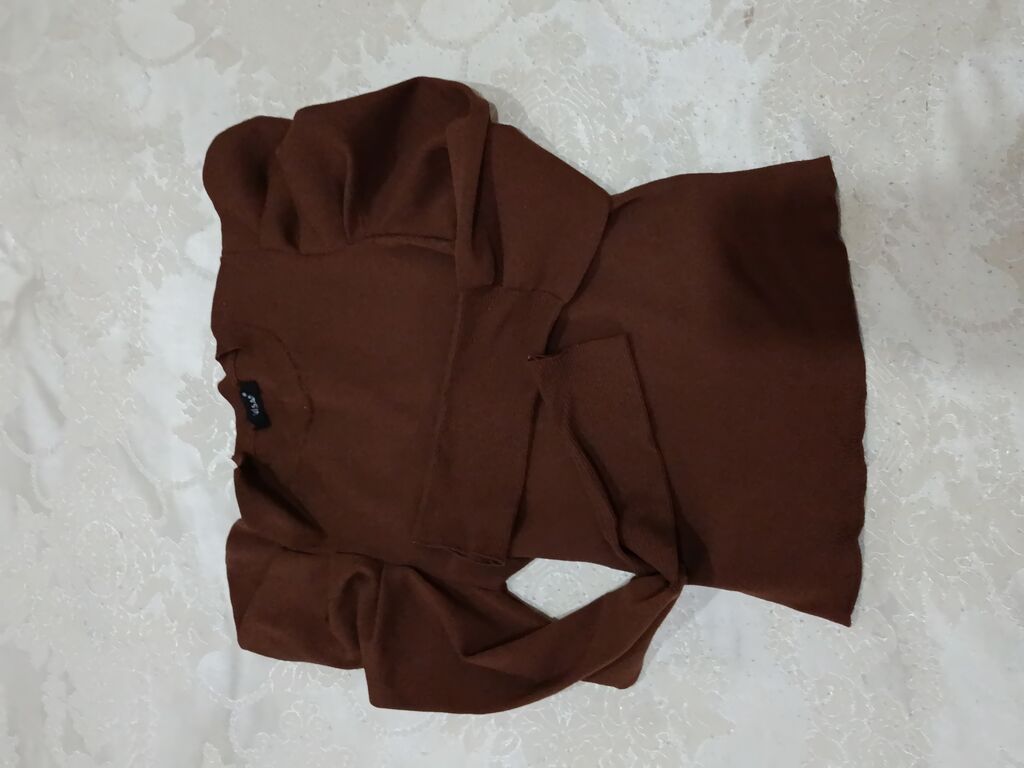 Qadın koftası – qəhvəyi rəng - Model: beldən kəmərli/top bağlamalı — Hodie və sviter, Digah