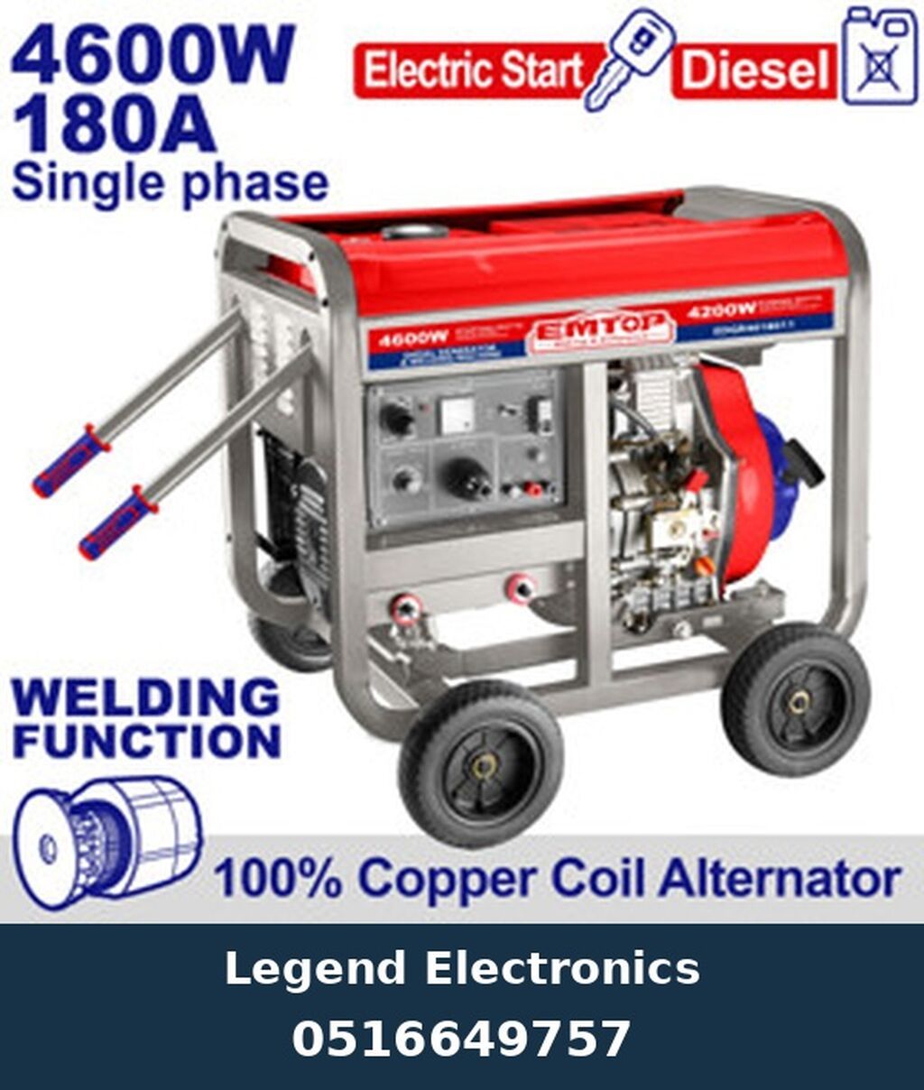 Elan başlığı: Dizel generatoru qaynaq aparatlı 4.6kW 180A — Generatorlar, Bakı