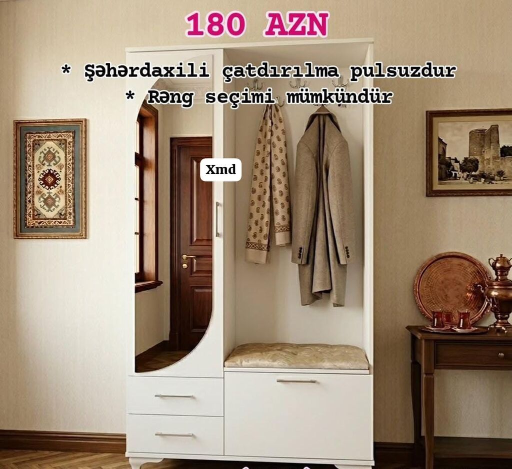 Dəhliz üçün funksional mebel dəstləri 1) 260 AZN - Açıq rəfli hissə — Xol üçün, Bakı (8)