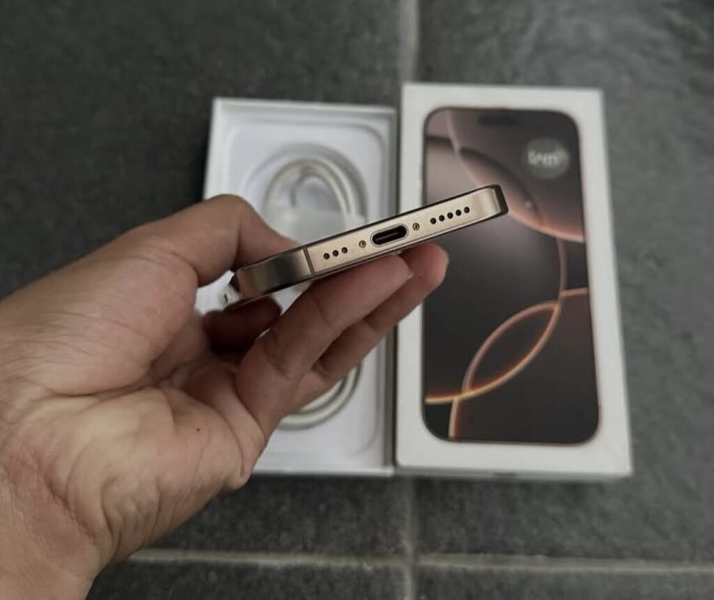 IPhone 16 Pro, 256 GB, Desert Titanium, Zəmanət, Simsiz şarj, Face ID — Apple iPhone, Bakı (5)