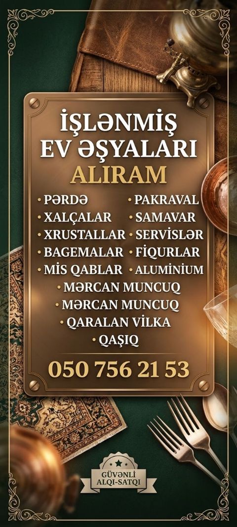 Xidmət: İstifadə olunmuş ev əşyalarının qəbulu Aşağıdakı — Bakı