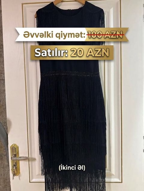 Qara rəngli saçsaçaqlı kokteyl/axşam paltarı - Rəng: qara - Dizayn — Digah