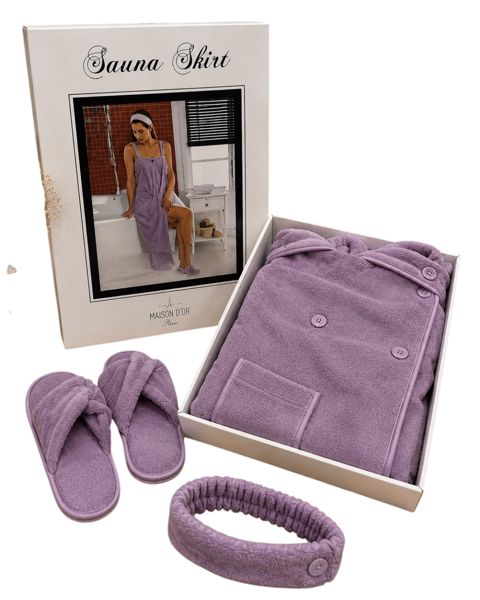 Hamam dəsti qadınlar üçün Maison Dor, bənövşəyi, pambıq, ölçü One Size — Bakı