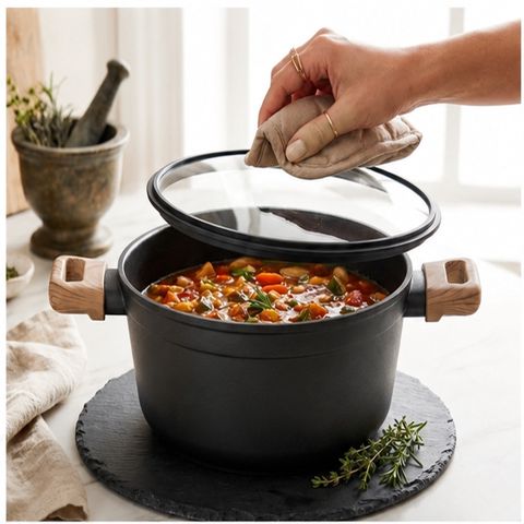 Qazan Danny Home, 5500 ml, alüminium, 26 sm, qara — Bakı