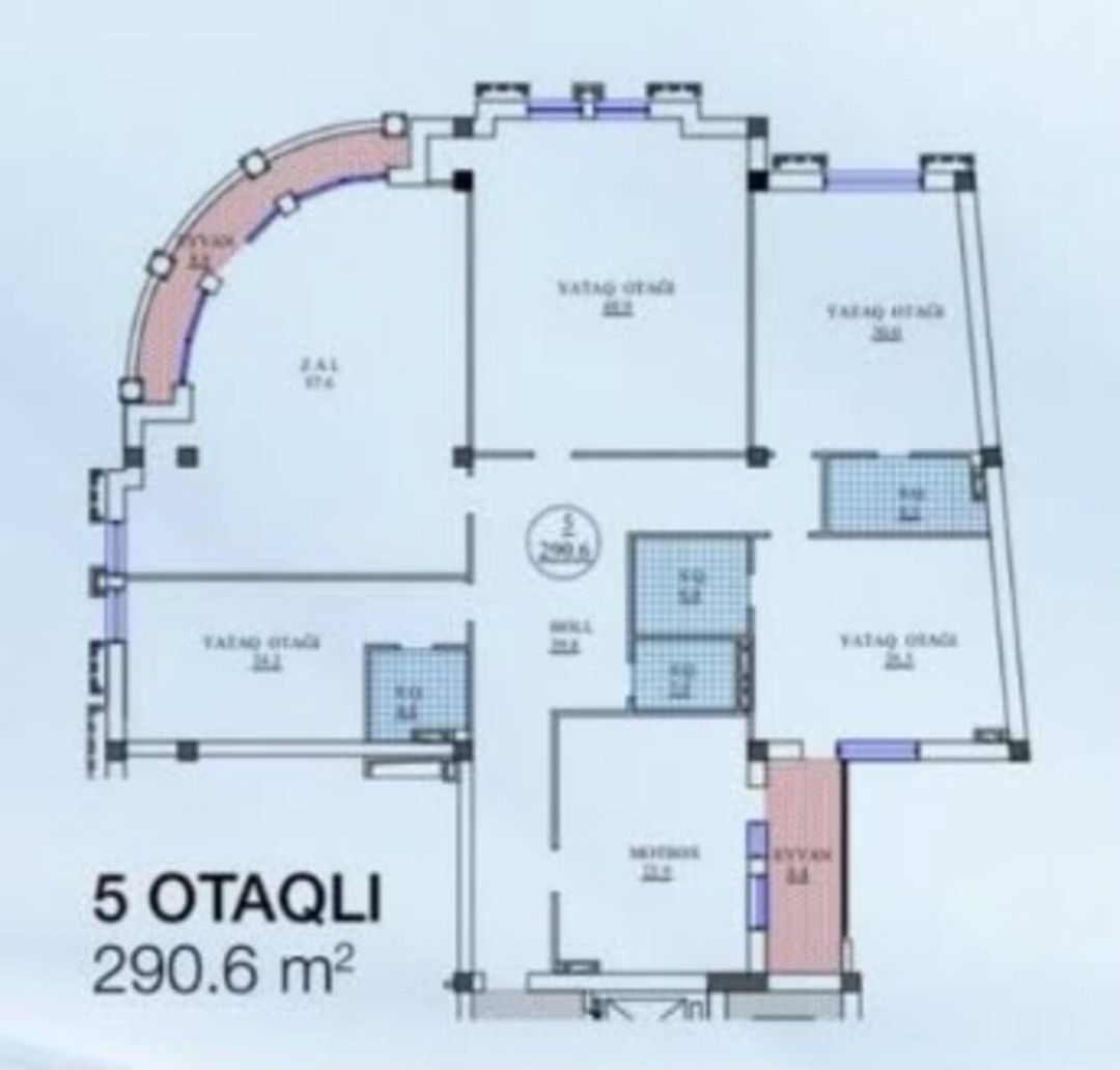 Satılır 5 otaqlı yeni tikili 290.6 m² — Mənzil, Bakı (4)