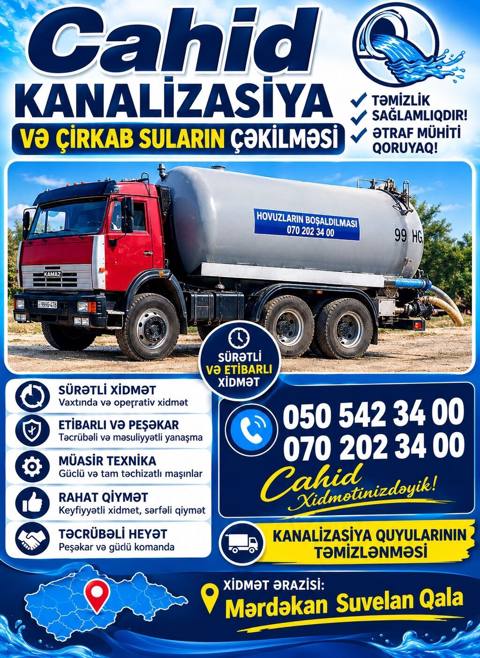 Cahid Kanalizasiya – kanalizasiya və çirkab sularının çəkilməsi — Digah