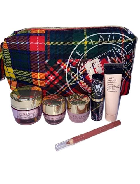 Üz qulluğu üçün kosmetika dəsti Estee Lauder (peptidli krem üz üçün + üçlu peptidli krem üz üçün + praymer + göz ətrafı dərisi üçün krem + dodaq boyası + dodaq qələmi + kosmetik çanta) — Bakı