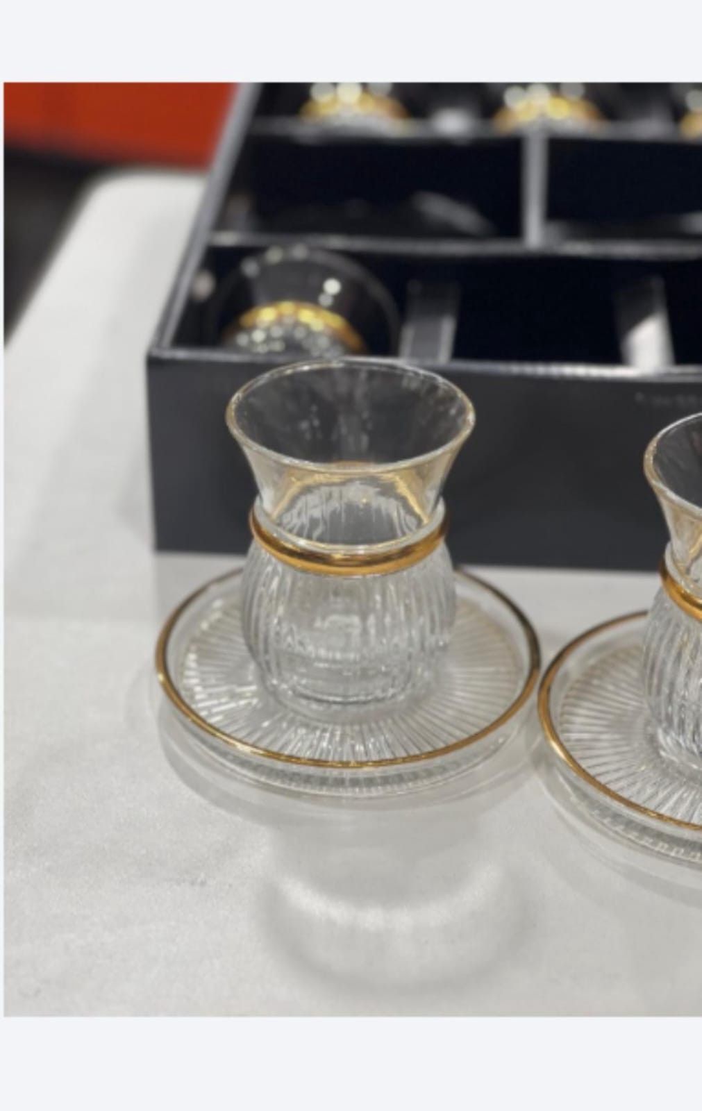 Armudu stəkan dəsti 13063, isti içkilər üçün, şüşə, 125 ml — Mallar, Bakı (2)