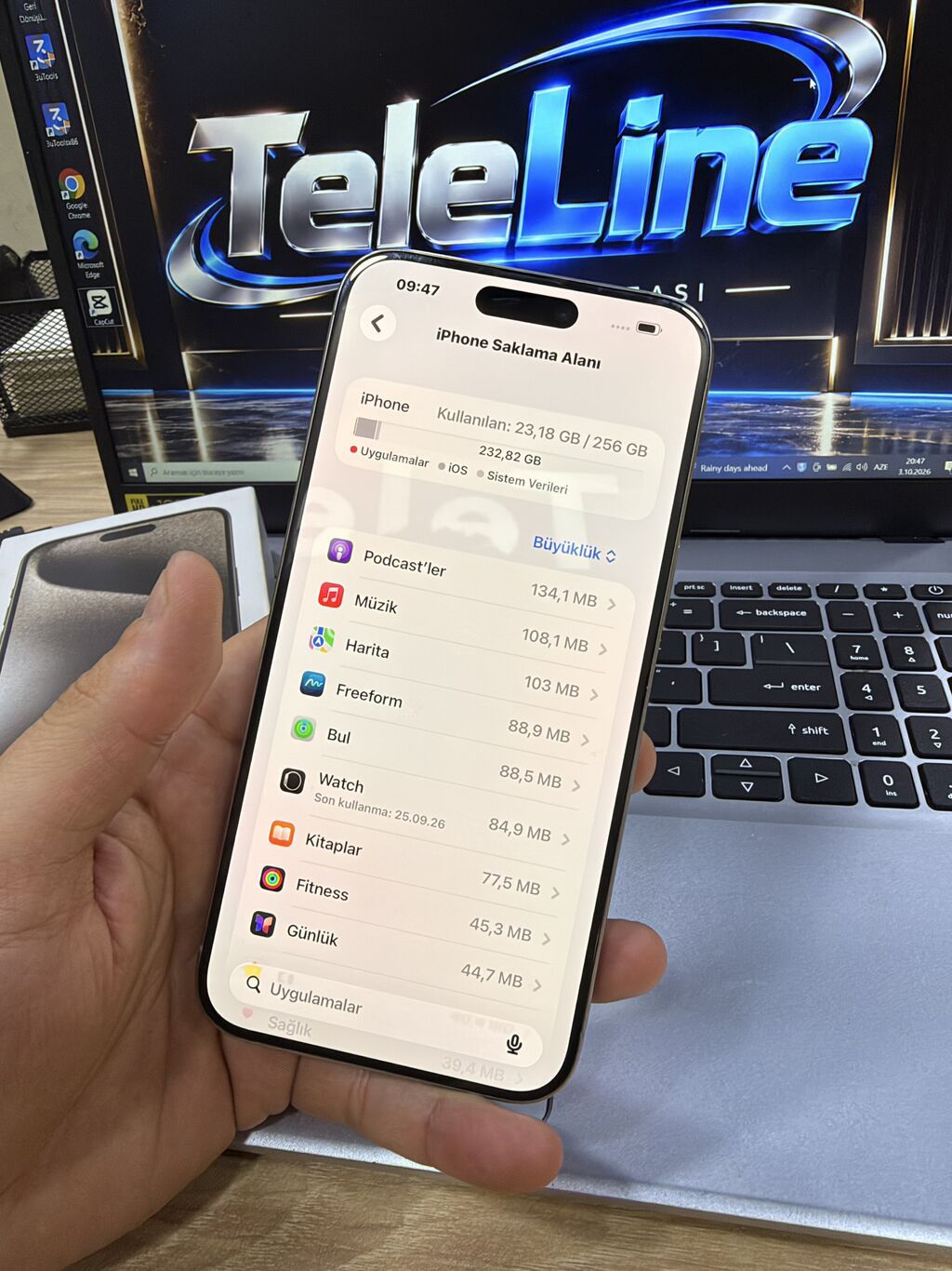 IPhone 15 Pro Max, 256 GB, Natural Titanium, Zəmanət, Kredit, Simsiz şarj — Apple iPhone, Bakı (6)