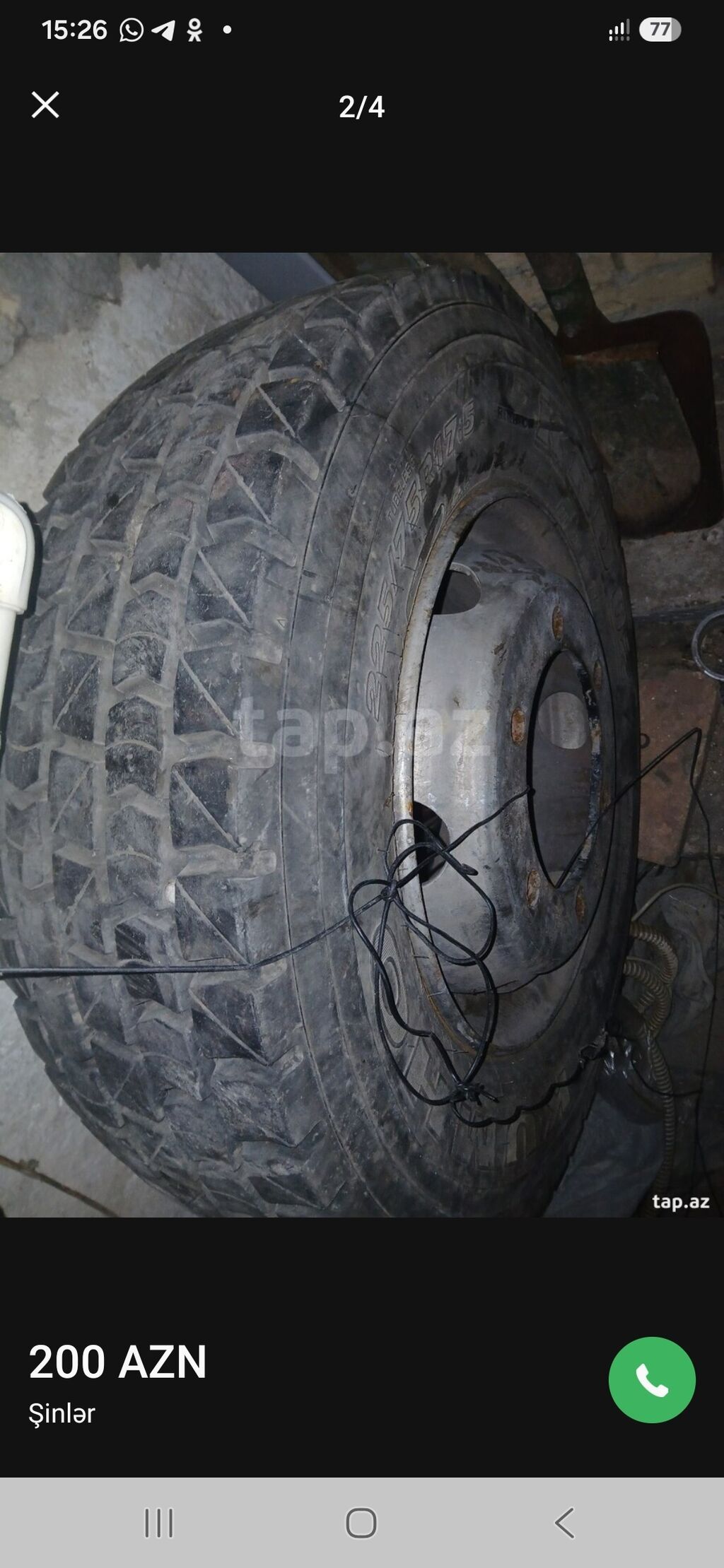 Şin və disk komplekti - Ölçü: 225/75 R17.5 (tubeless) - Protektor — Diskləri, Sumqayıt (7)