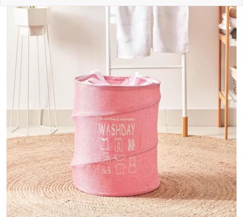 Paltar üçün səbət WashDay, parça, çəhrayı, 45 l — Bakı